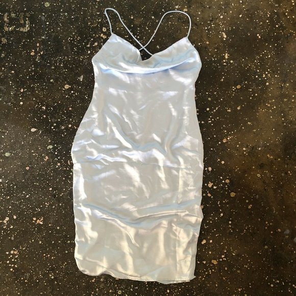 Superdown Billie Drape Midi Dress Slip Dusty Blue - Picture 5 of 7